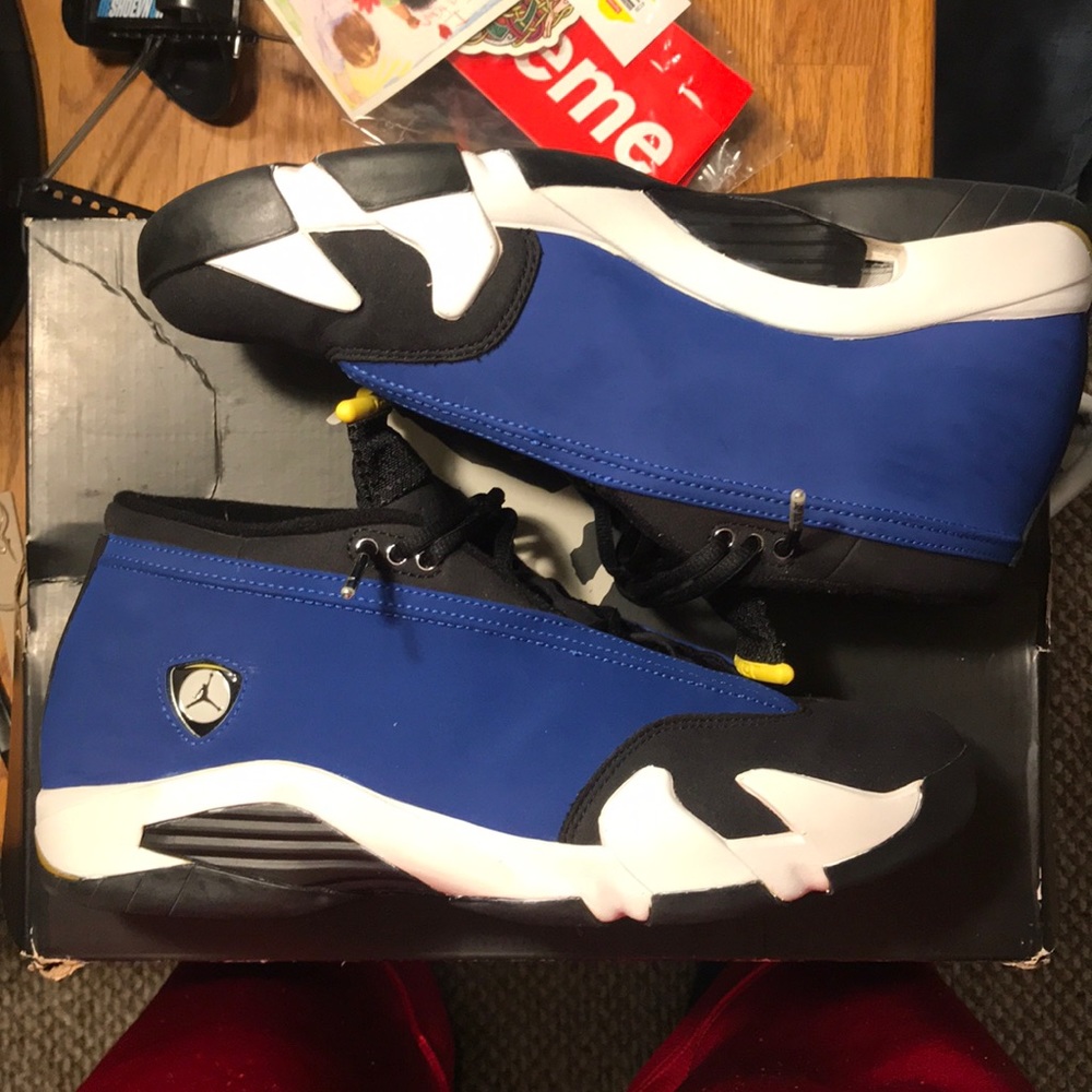 Jordan 14 laney blue yellow retro size 12